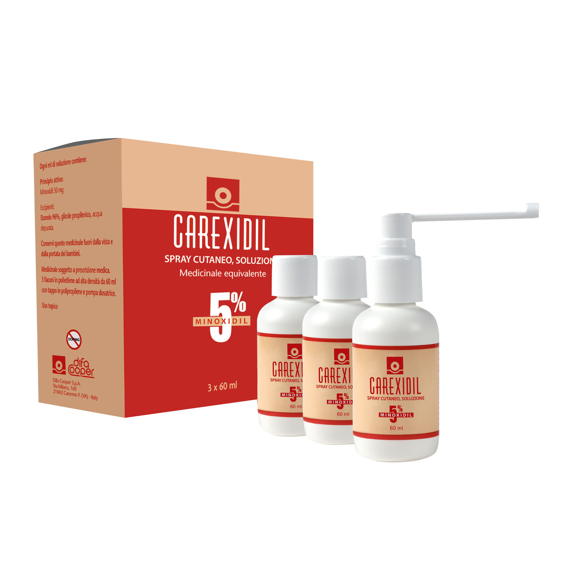 Carexidil 5% Soluzione Cutanea 3 Flaconi