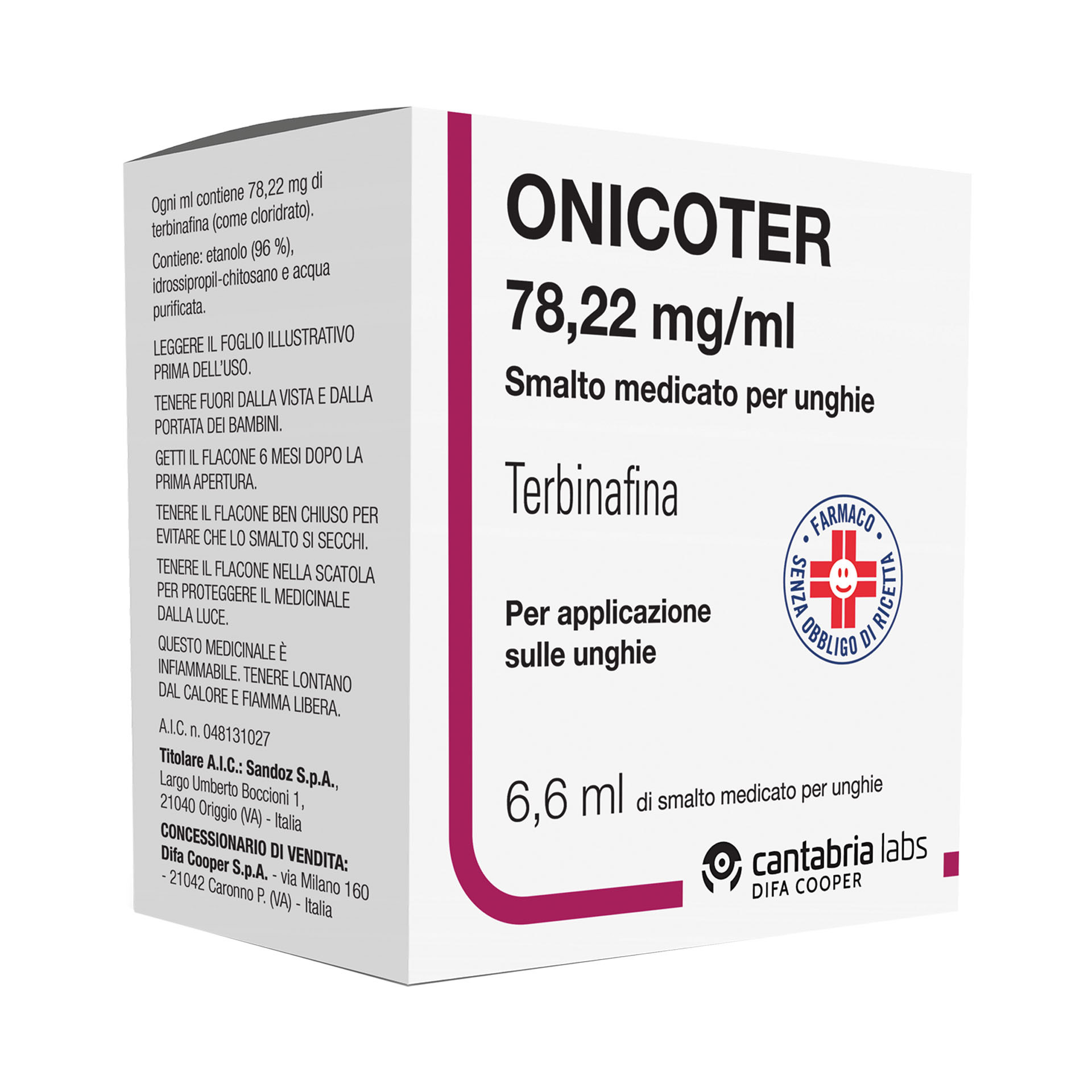 ONICOTER*smalto unghie 1 flacone 6,6 ml 78,22 mg/ml