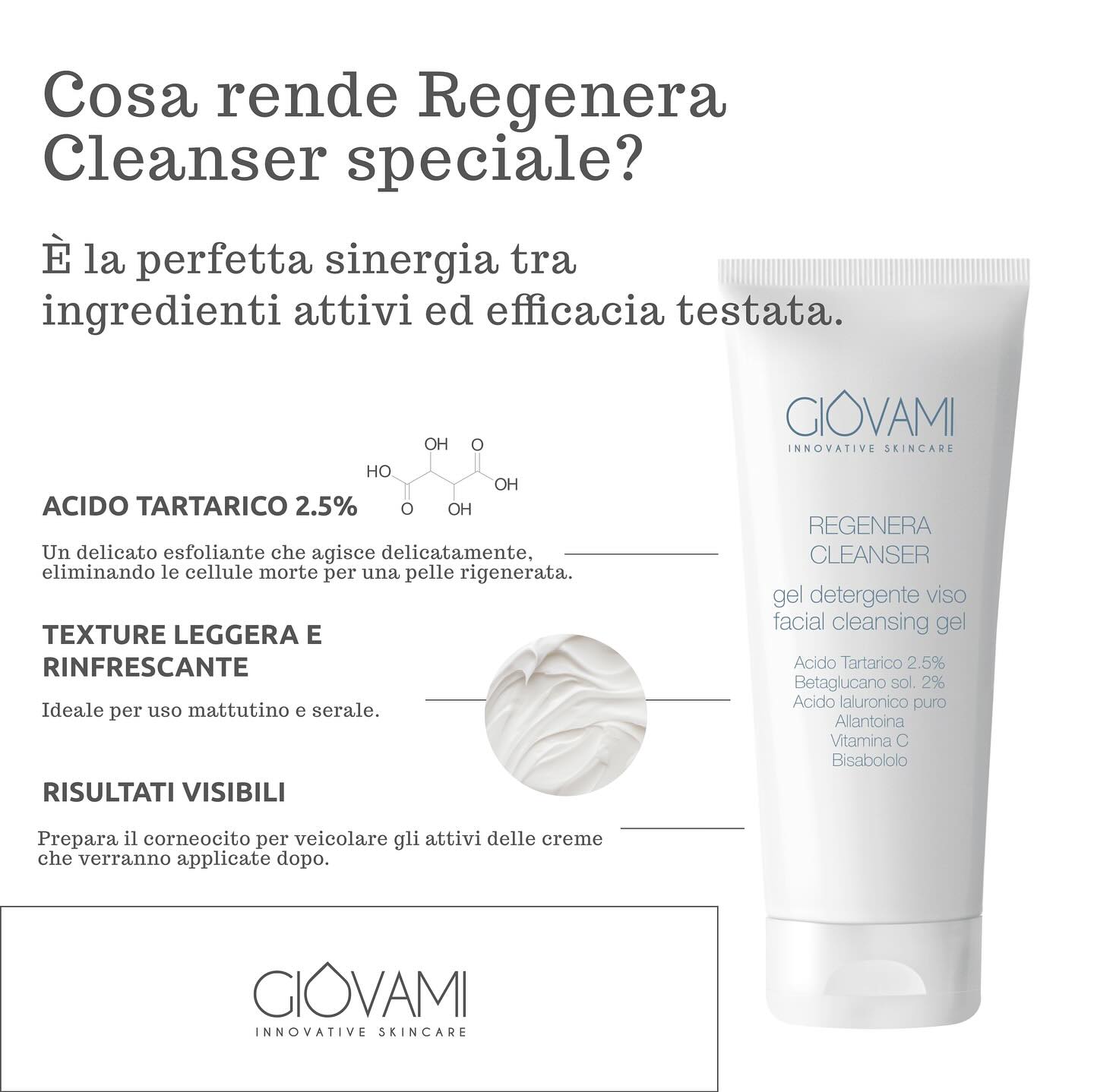 Giovami Regenera Cleanser Gel Detergente Viso 100 ml