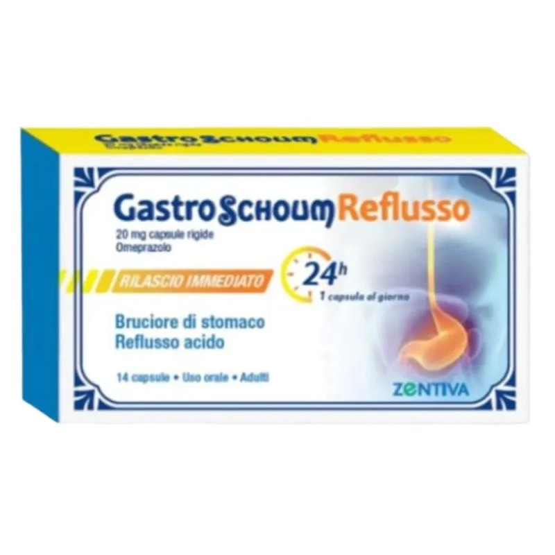 GastroSchoum Reflusso 20 mg per Acidità e Reflusso 14 Capsule