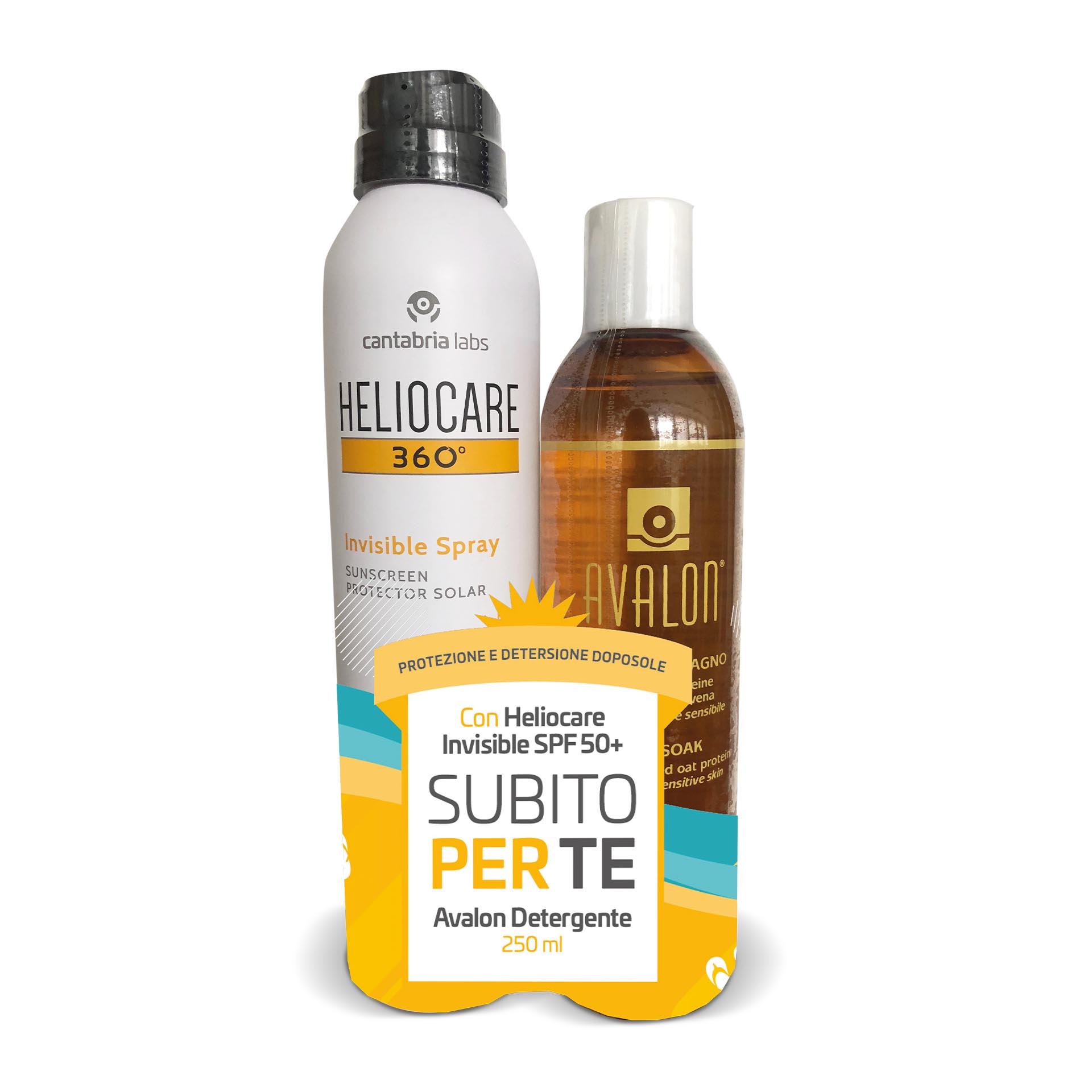 Heliocare 360 Invisible Spray SPF50+ 200 ml + Avalon Detergente Fluido 250 ml