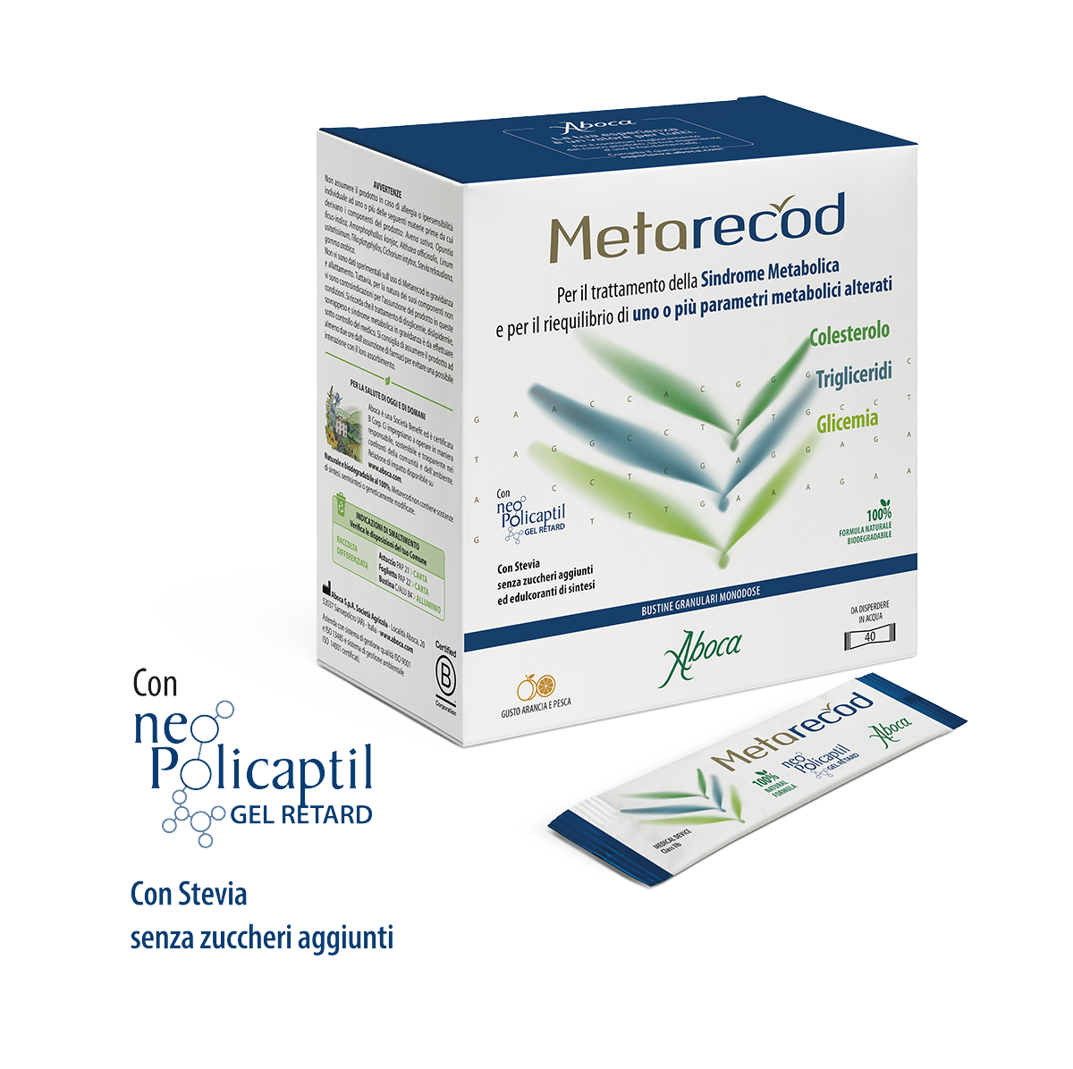 Aboca Metarecod Trattamento della Sindrome Metabolica 40 bustine