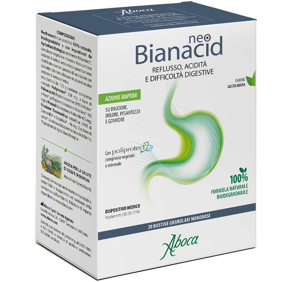 Aboca Neobianacid Reflusso Acidità e Difficoltà Digestive 20 bustine