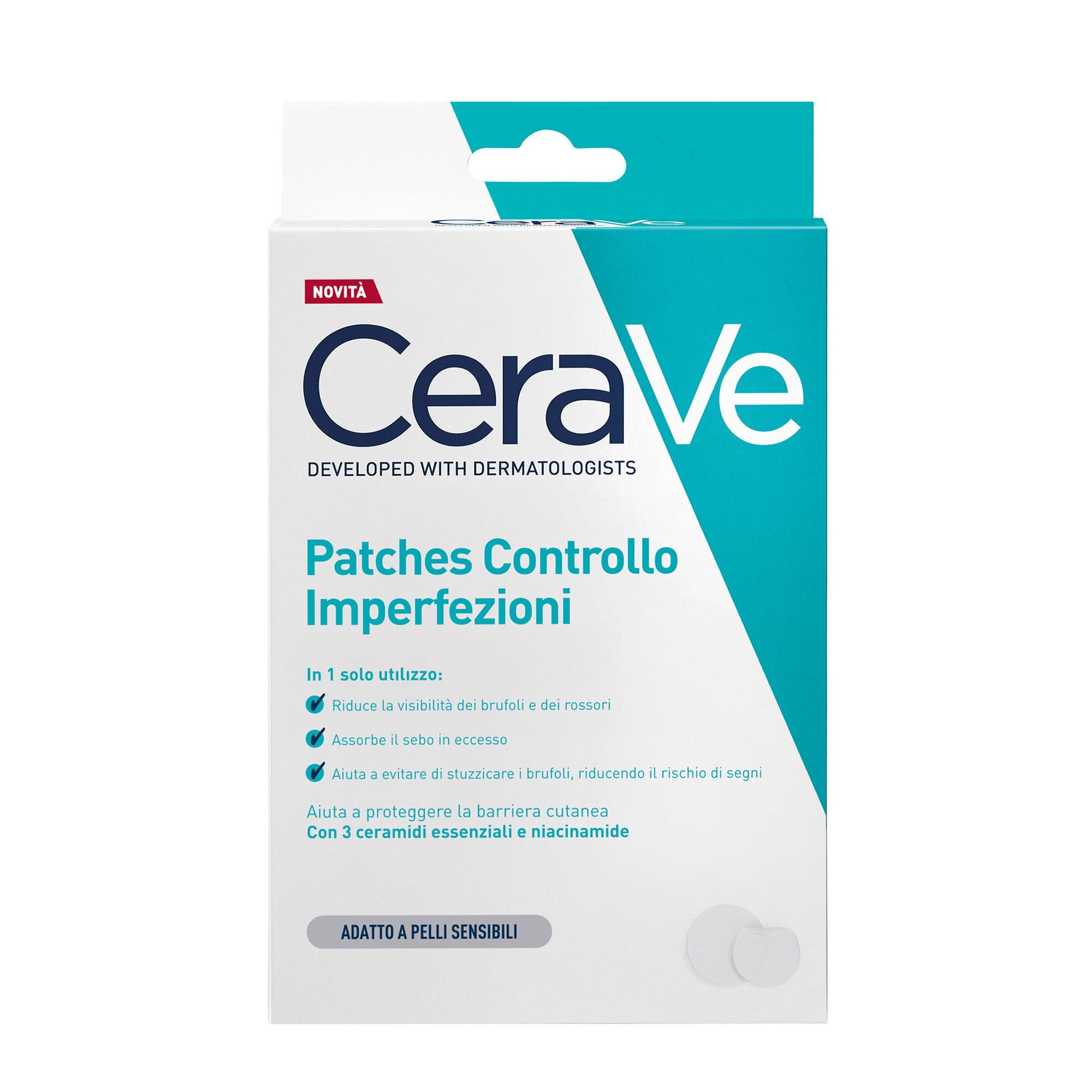 CeraVe Patches Idrocolloidali Anti Brufoli Per Pelli a Tendenza Acneica Trasparenti e Invisibili sulla Pelle 22 pezzi