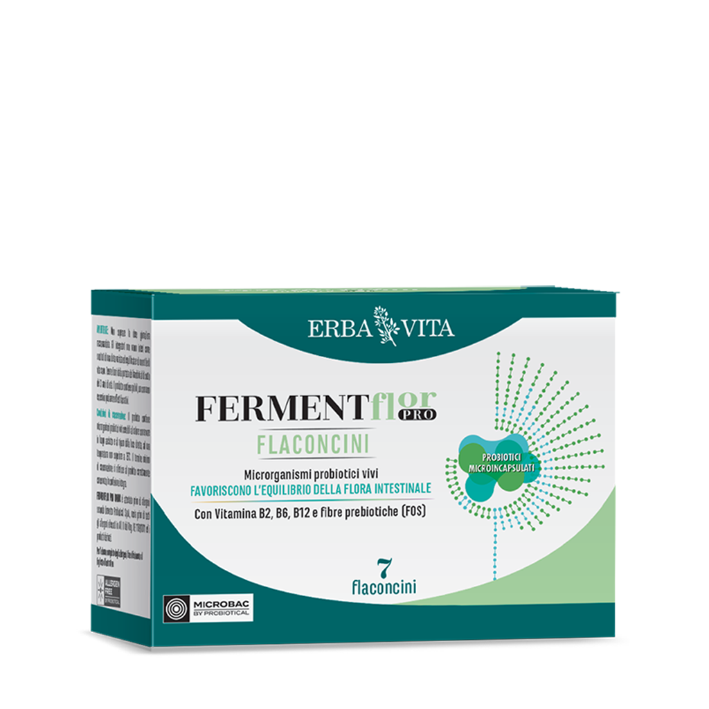 Erba Vita Ferment Flor Pro Integratore per il Benessere Intestinale 7 flaconcini da10 ml