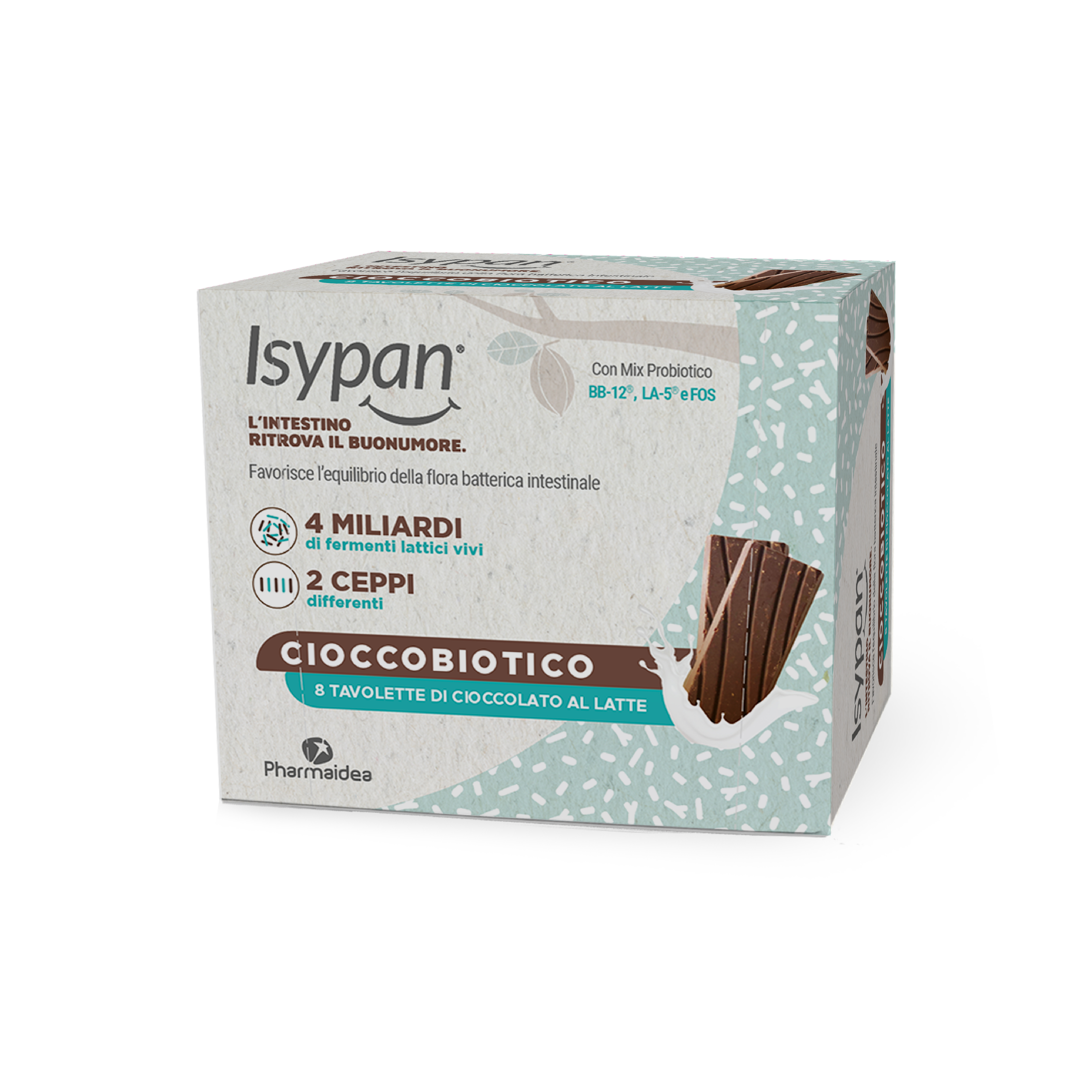 Isypan CioccoBiotico Latte Integratore Per Flora Intestinale 8 pezzi