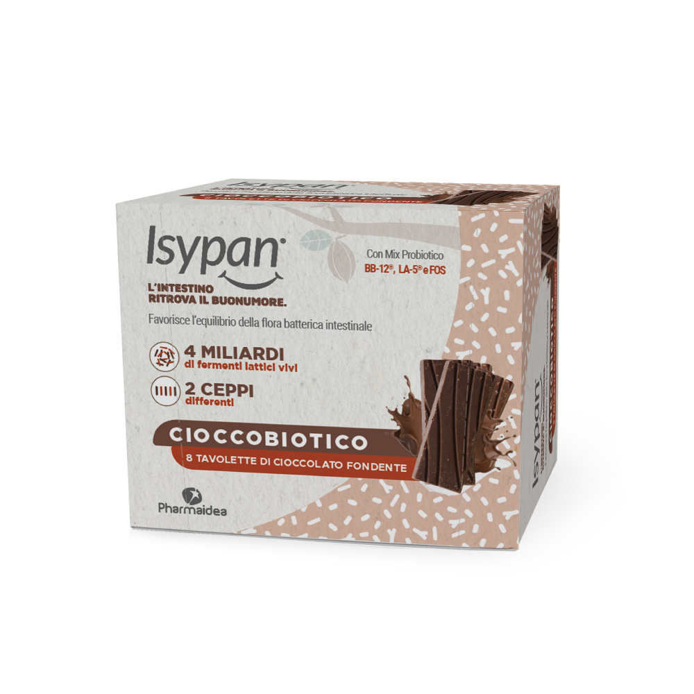 Isypan CioccoBiotico Fondente Integratore Per Equilibrio Flora Intestinale 8 Pezzi