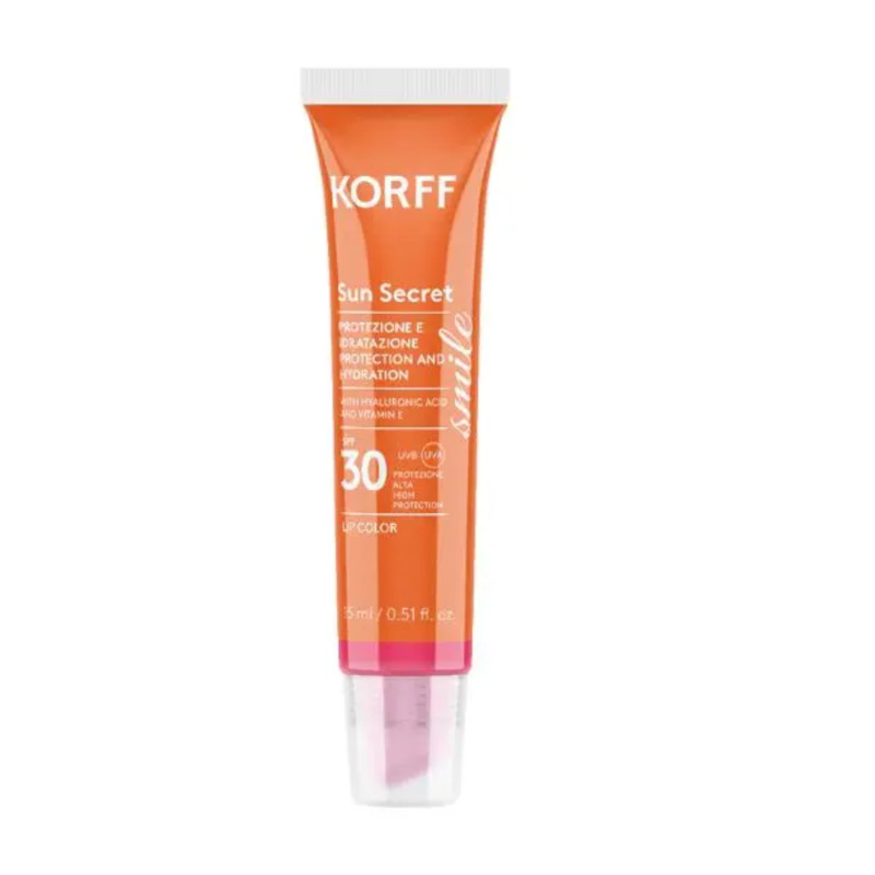 Korff Sun Secret Lip Color Protezione Solare Labbra Idratante spf30 02 Raspberry Pink 10 ml