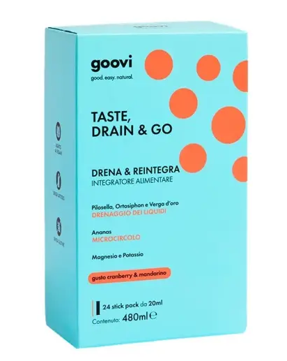 Goovi Integratore Alimentare Contro Cellulite Drenante e Compattezza Cutanea 24 stick