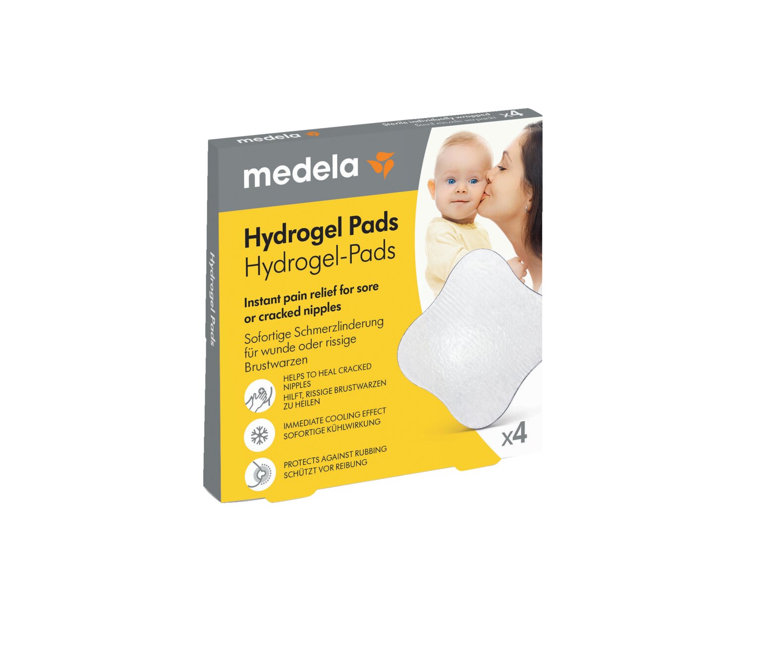 Medela Hydrogel Pads Cuscinetti per Allattamento al Seno Sollievo Immediato 4 pezzi