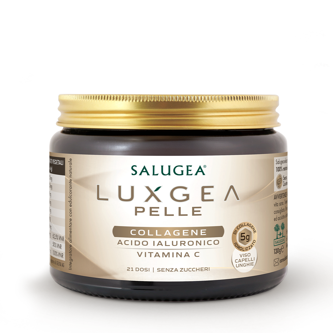 Salugea Luxgea Pelle Integratore 100% naturale con Collagene e Acido ialuronico 130 grammi