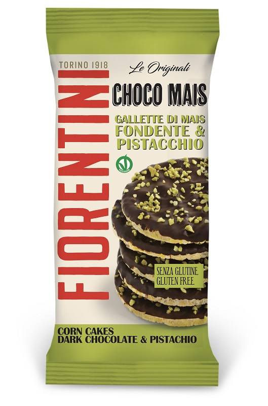 Fiorentini Gallette di Mais Ricoperte con Cioccolato Fondente e Granella di Pistacchio Senza Glutine 72 g