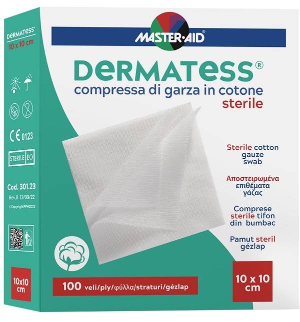 Master - Aid Dermatess Garza Idrofila in Cotone 10X10cm 100 veli