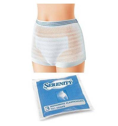 Serenity Mutandina Elastica Rettangolare a Rete Misura L 3 pezzi