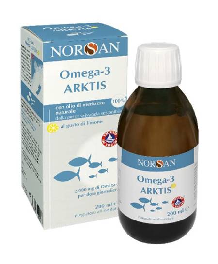 Norsan Omega 3 Arktis Integratore con Olio di Merluzzo Gusto Limone 200 ml