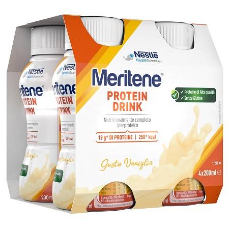 Meritene Protein Drink Bevanda Proteica Gusto Vaniglia 4 pezzi da 200 ml