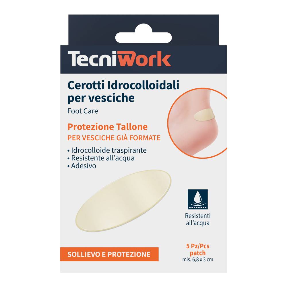 Tecniwork Cerotti Idrocolloidali per Vesciche del Tallone 5 pezzi
