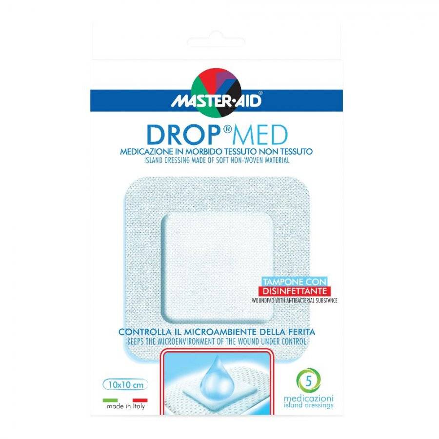 Master Aid DropMed Medicazione in morbido Tessuto non Tessuto 10 x 10 cm 5 Pezzi