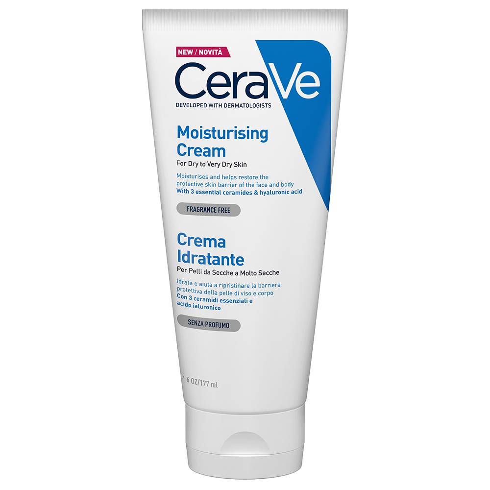 CeraVe Crema Idratante Per Pelli Da Secche a Molto Secche Per il Corpo e il Viso 177 ml