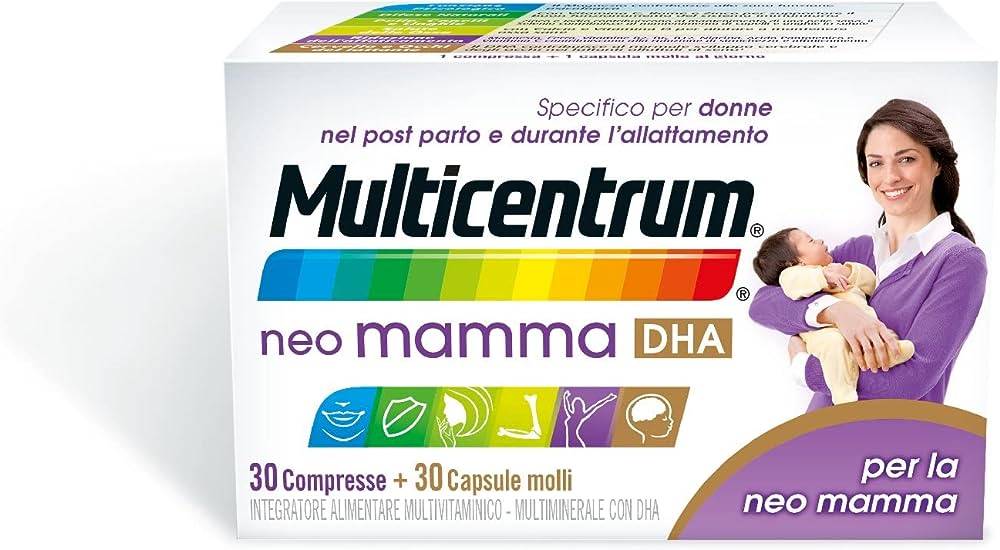Multicentrum Neo Mamma DHA Integratore per La Gravidanza e l'Allattamento 30 compresse + 30 capsule