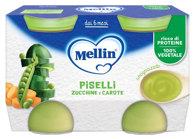 Mellin Piselli e Carote Omogeneizzato 2 vasetti x 130 g