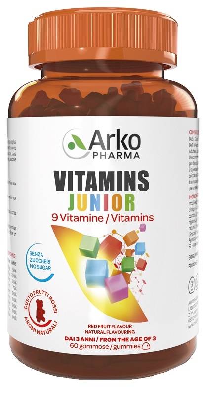 Arkopharma Vitamins Junior 9 Vitamine Integratore per Bambini 60 gummies
