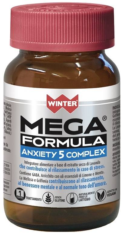 Winter Mega Formula Anxiety 5 Complex Integratore per lo Stress 60 compresse masticabili