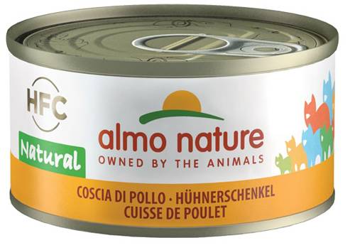 Almo Nature Cat HFC Natural Cibo Umido per Gatti Adulti Gusto Coscia di Pollo 70 g