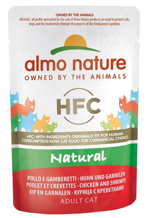 Almo Nature HFC Natural Pollo e Gamberetti Cibo umido per gatti 55 g