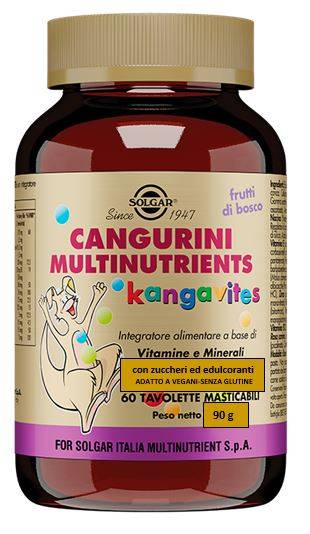 Solgar Multinutrients Kangavites Cangurini ai frutti di Bosco 60 Tavolette Masticabili