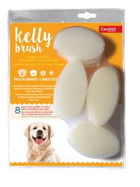 KELLY BRUSH SPUGNETTA ABRASIVA PER CANI DI TAGLIA GRANDE 16PEZZI