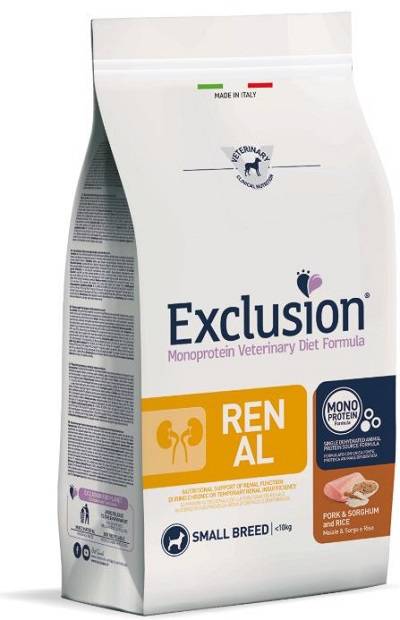 EXCLUSION MONOPROTEIN VETERINARY DIET FORMULA DOG RENAL PORK& SORGHUM AND RICE SMALL 2 KG DRY