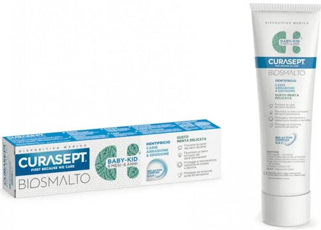 Curasept Biosmalto Baby Kid Dentifricio alla Menta 50 ml
