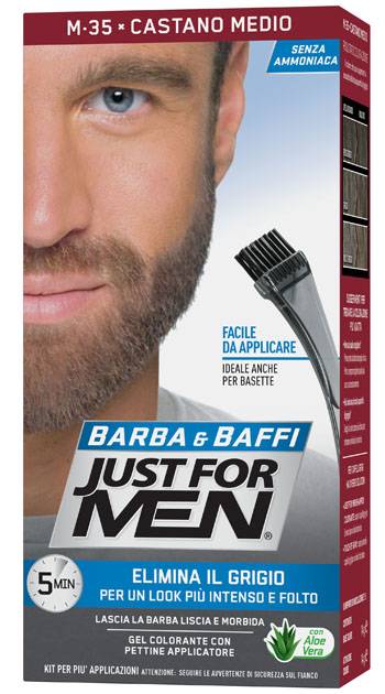 Just for Men Barba e Baffi Tinta M35 Castano Medio 51 g