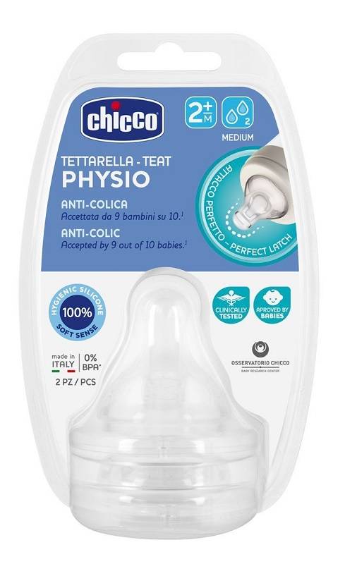 Chicco Tettarella Perfect in Silicone per Bambini da 2 mesi 2 PEZZI