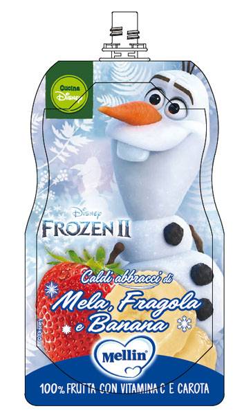 Disney Frozen Caldi Abbracci Pouch di Mela, Fragola e Banana 110 g