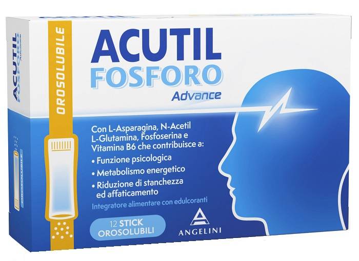 Acutil Fosforo Advance Integratore per la Memoria e Concentrazione 12 Stick Orosolubili