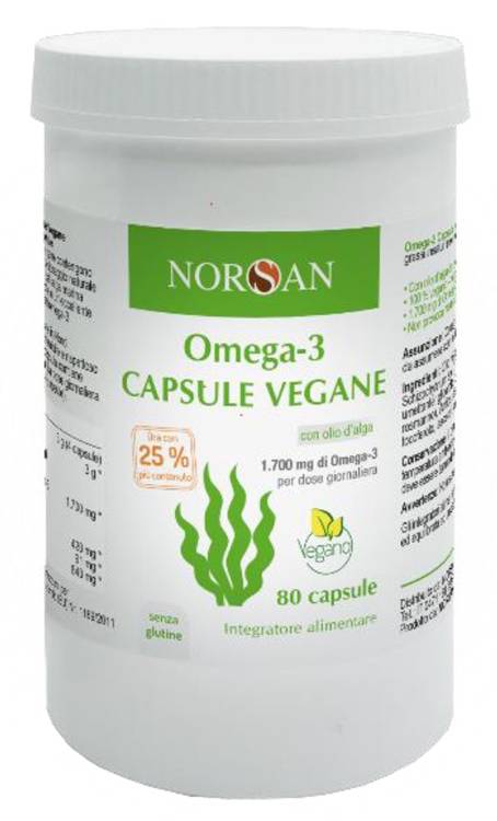 Norsan Omega 3 Integratore di Omega 3 vegano 80 capsule
