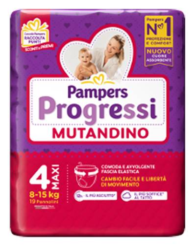 Pampers Progressi Maxi Pannolino Taglia 4 (8 - 15 Kg) 19 pannolini