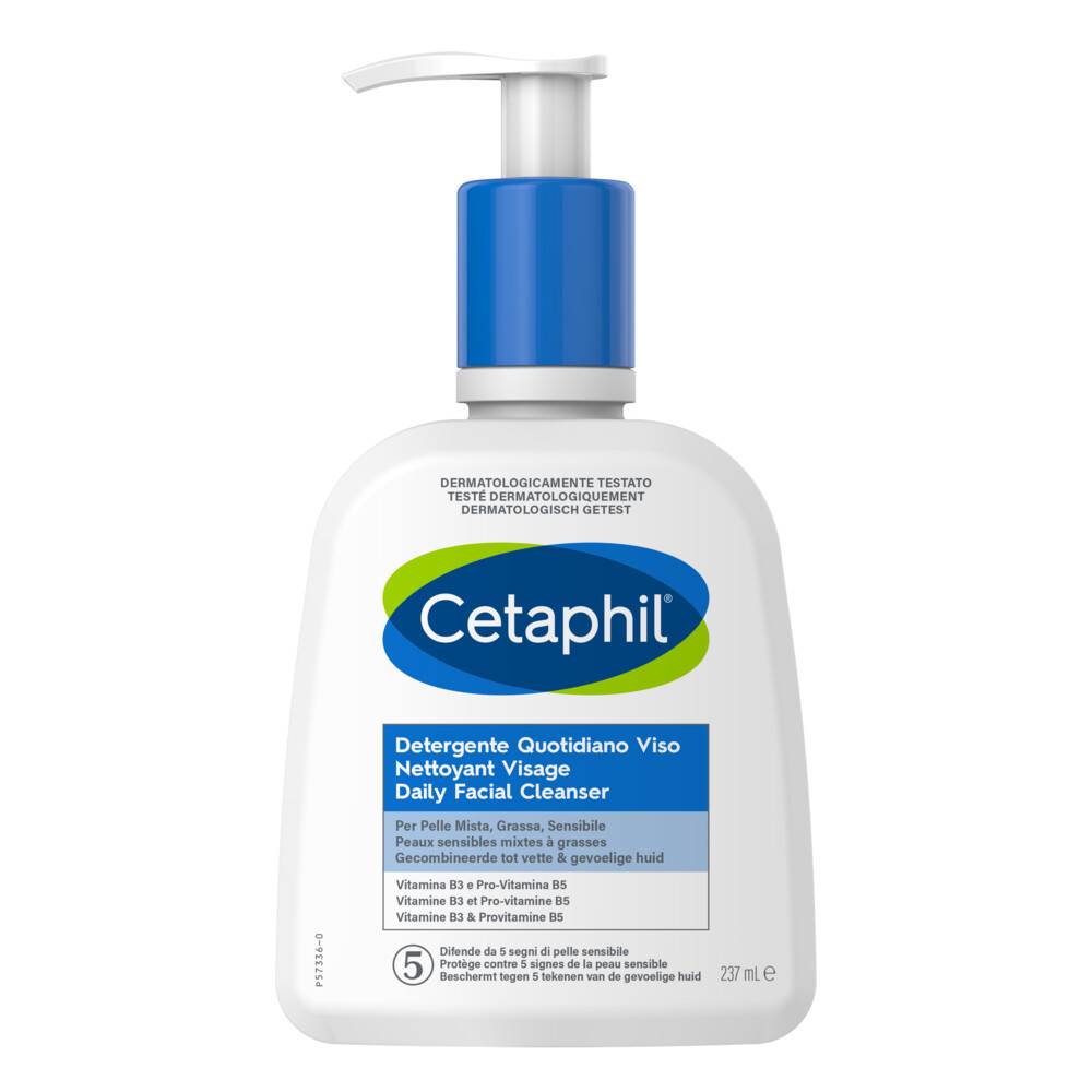 Cetaphil Detergente Quotidiano Viso per Pelle Mista o Grassa 237 ml