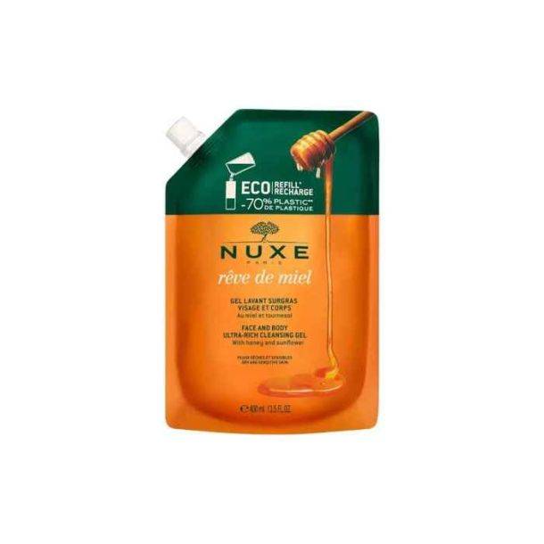 Nuxe Rêve De Miel Gel Detergente Viso E Corpo Al Miele Eco - Refill 400 ml