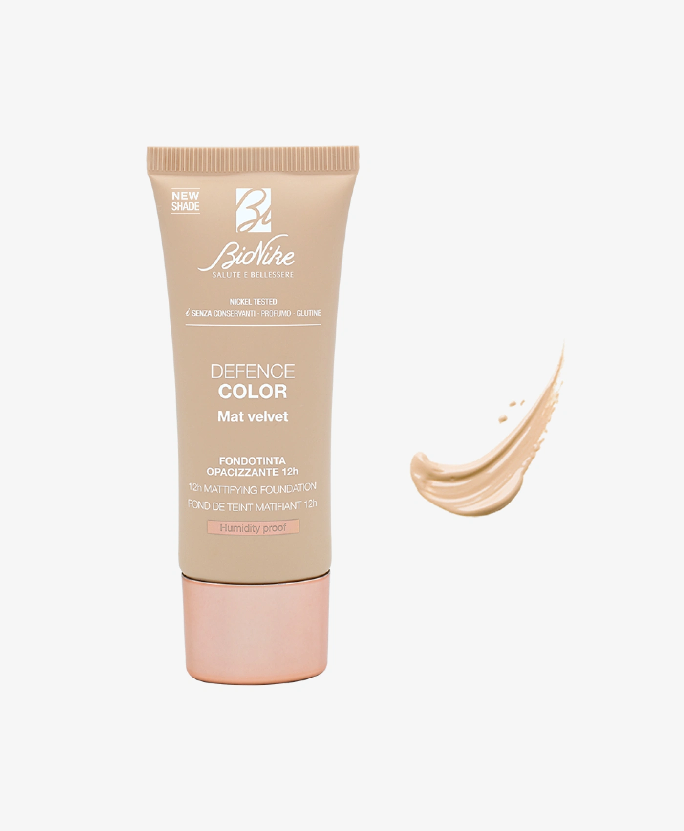 BioNike Defence Color Mat Velvet Fondotinta Opacizzante N401Perle 30 ml Nuova Formula