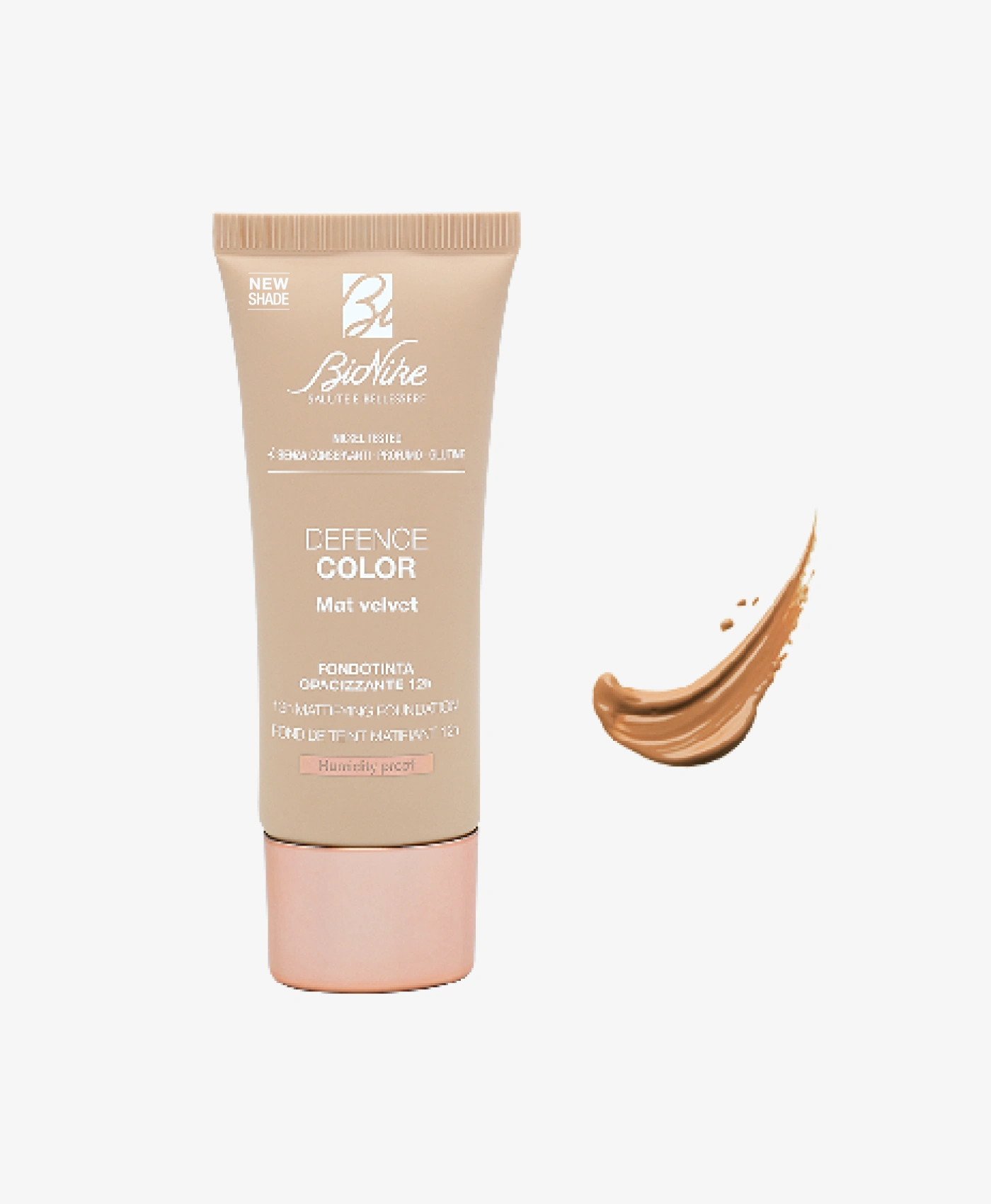 BioNike Defence Color Mat Velvet Fondotinta Opacizzante N406 Cannelle 30 ml Nuova Formula