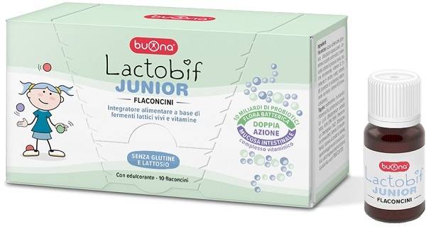 Lactobif Junior Integratore a base di fermenti lattici vivi e vitamine 10 flaconcini x 10 ml