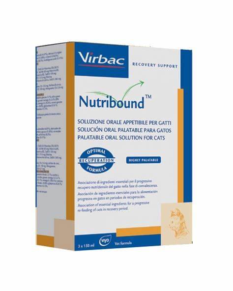 Nutribound Gatto Soluzione Orale Appetibile per Gatti 3 flaconi da 150 ml