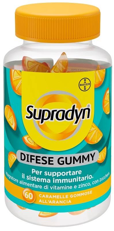 Supradyn Difese Gummy Integratore per il Sistema Immunitario Gusto Arancia 60 caramelle gommose