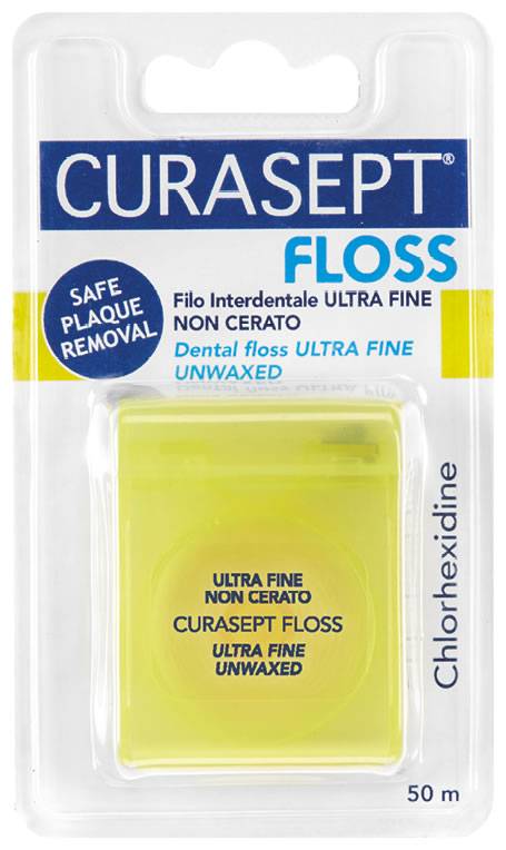Curasept Floss Classic Filo interdentale non cerato con Clorexidina 50 m