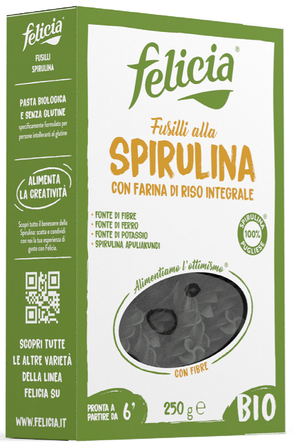 Felicia Fusilli alla Spirulina con Farina di Riso Integrale Senza Glutine 250 g