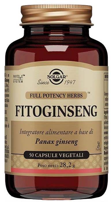 Solgar Fitoginseng Integratore Tonico - Adattogeno 50 capsule vegetali