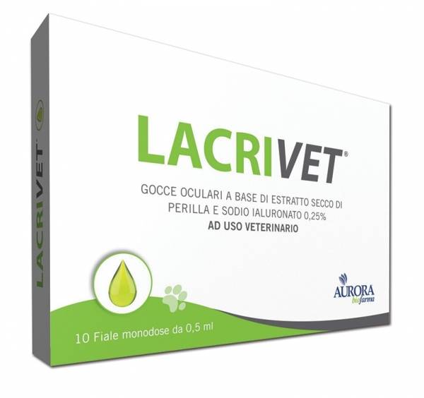 Lacrivet Gocce Oculari Strip ad Uso Veterinario 10 flaconcini da 0,5 ml